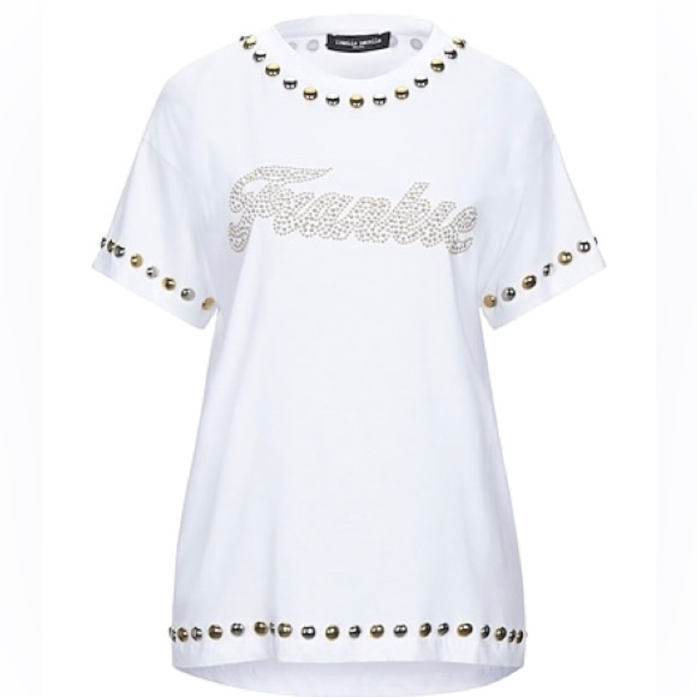 Frankie Morello Italian Tee In White, S, MSRP $299